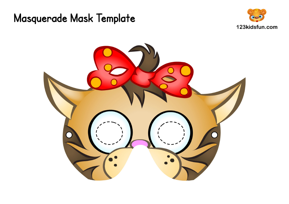 Masquerade Cat Mask Template, Page 1