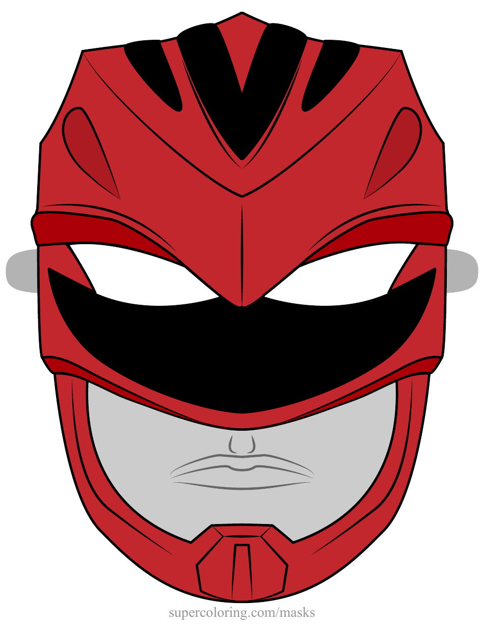 Power Rangers Mask Template - Red Ranger, Page 1