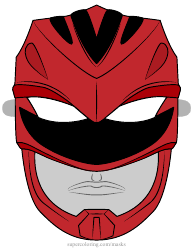 Document preview: Power Rangers Mask Template - Red Ranger