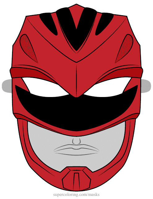 Power Rangers Mask Template - Red Ranger