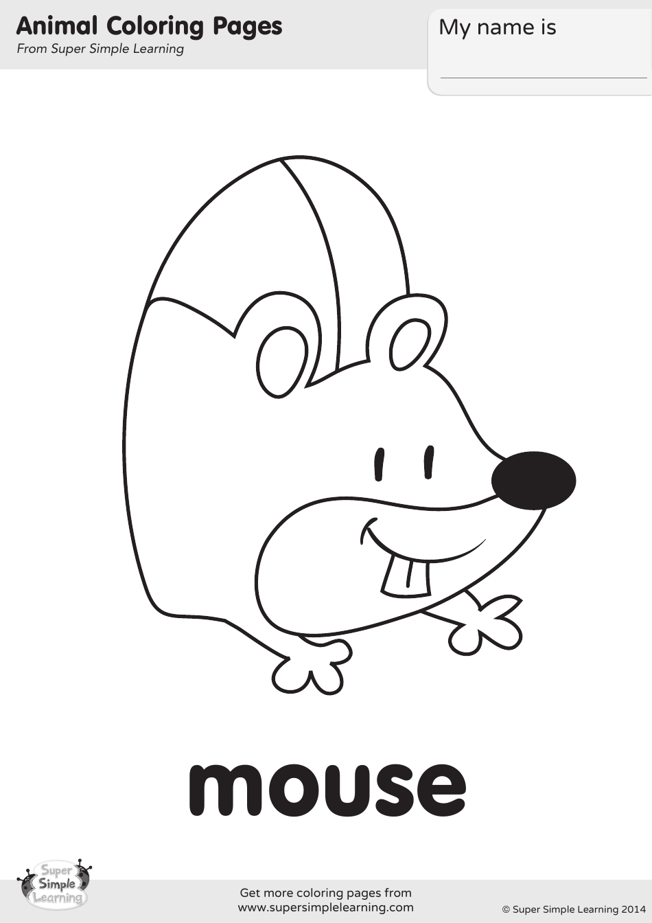 Mouse Coloring Page, Page 1
