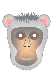 Document preview: Monkey Mask Template - Varicolored