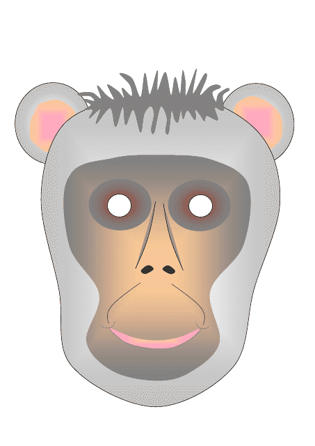 Monkey Mask Template - Varicolored