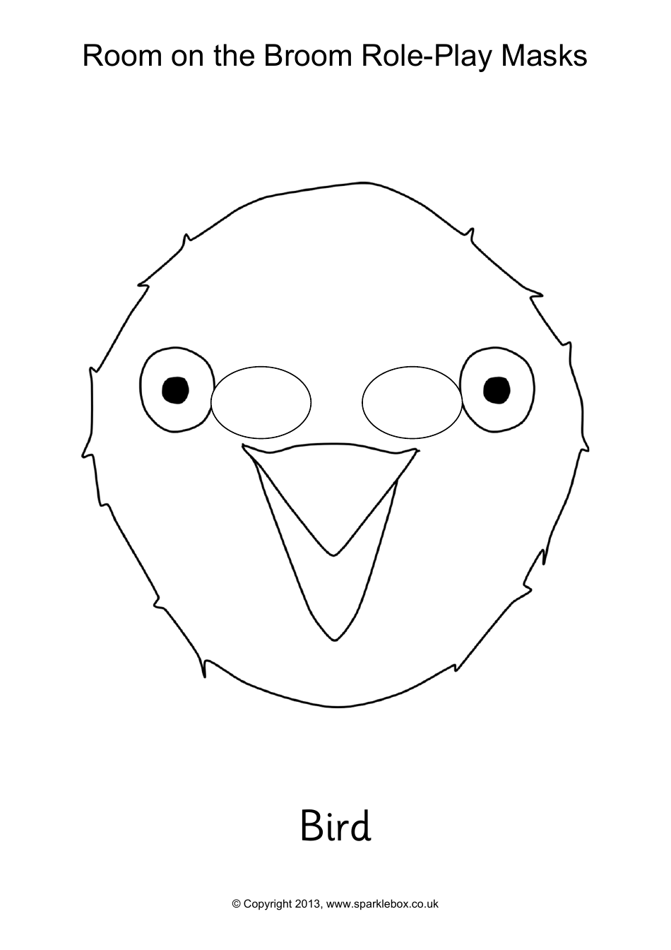 Room on the Broom Role-Play Mask Coloring Templates, Page 4