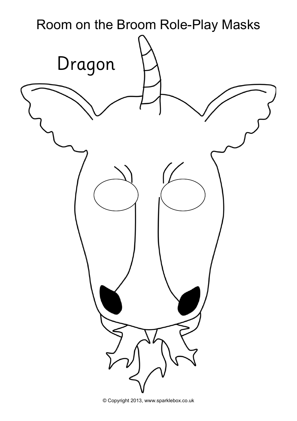 Room on the Broom Role-Play Mask Coloring Templates, Page 6