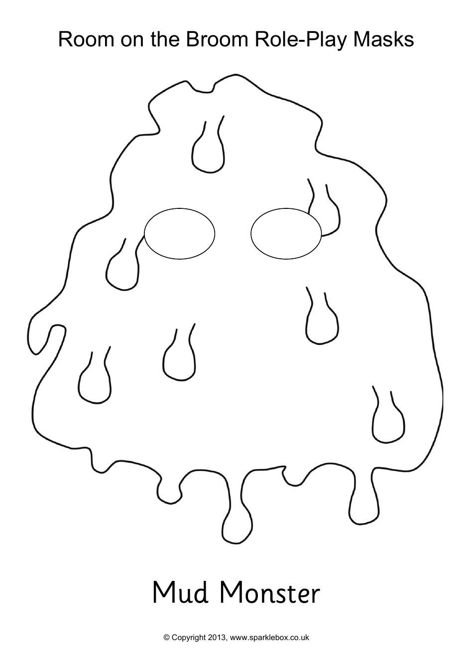 Room on the Broom Role-Play Mask Coloring Templates, Page 7