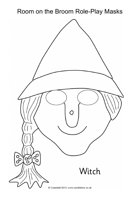 Room on the Broom Role-Play Mask Coloring Templates