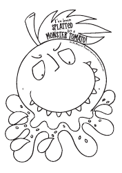 Monster Tomato Mask Coloring Template, Page 2