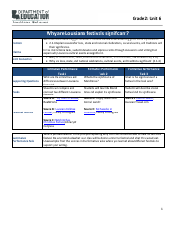 Social Studies - Grade 2, Unit 6 - Festivals - Louisiana