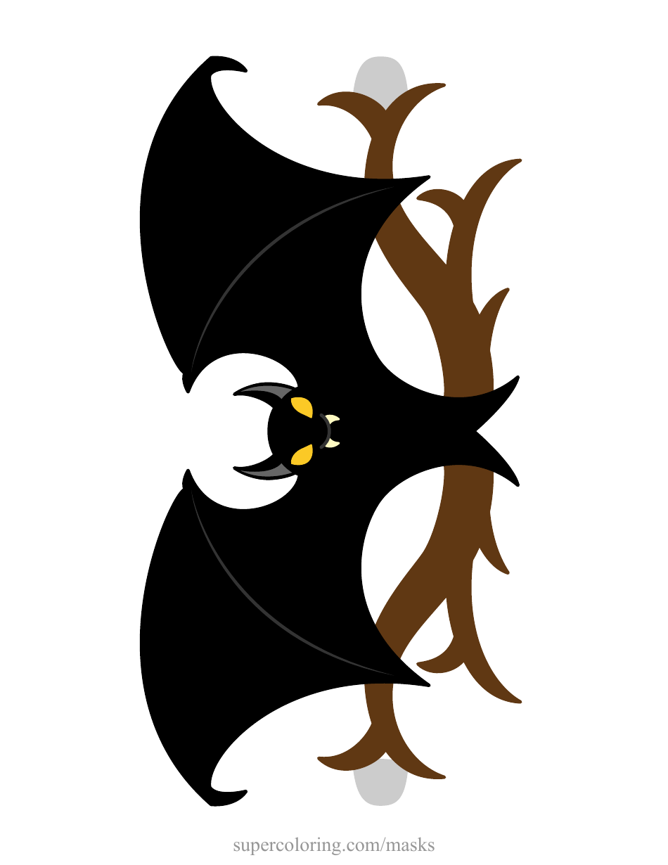 Halloween Bat Mask Template, Page 1