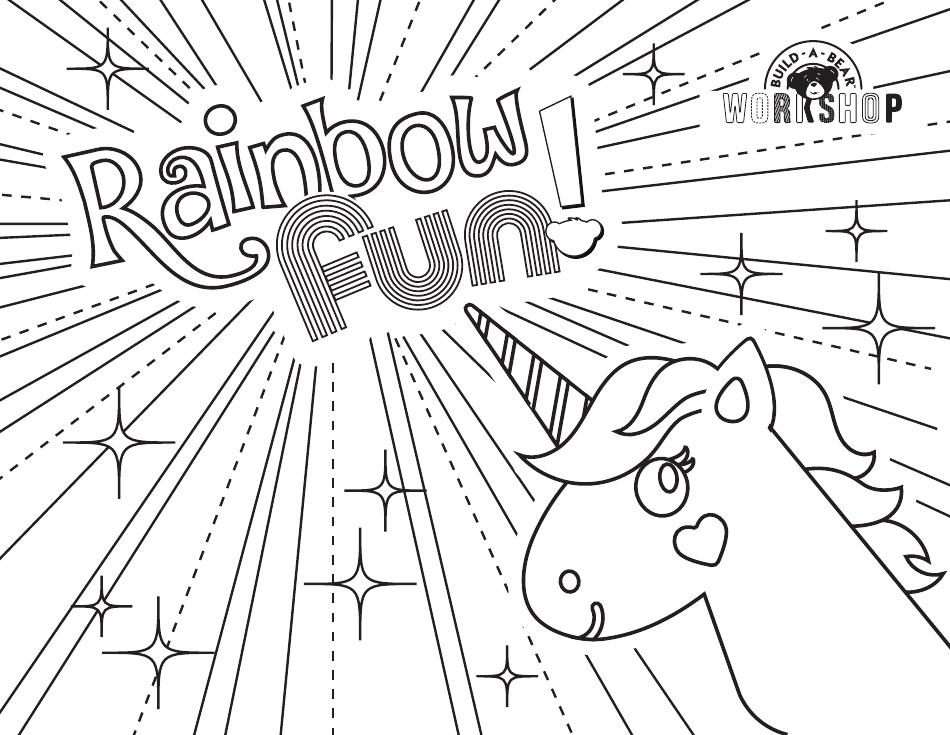 Rainbow Fun Coloring Page, Page 1