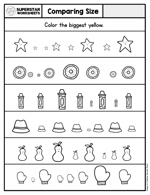 Comparing Size Coloring Worksheet Download Pdf