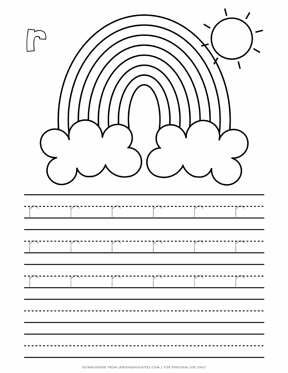 Small Letter R Handwriting Practice Sheet Download Printable PDF