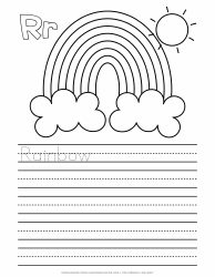 Document preview: Rainbow Handwriting Practice Sheet