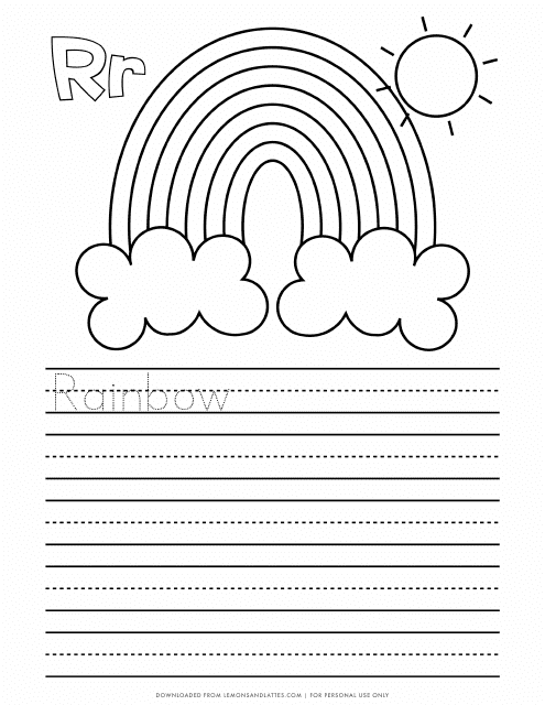 Rainbow Handwriting Practice Sheet
