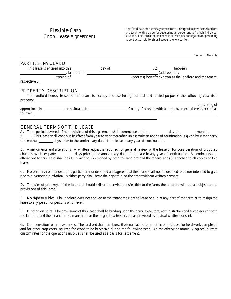 Flexible-Cash Crop Lease Agreement Template, Page 4