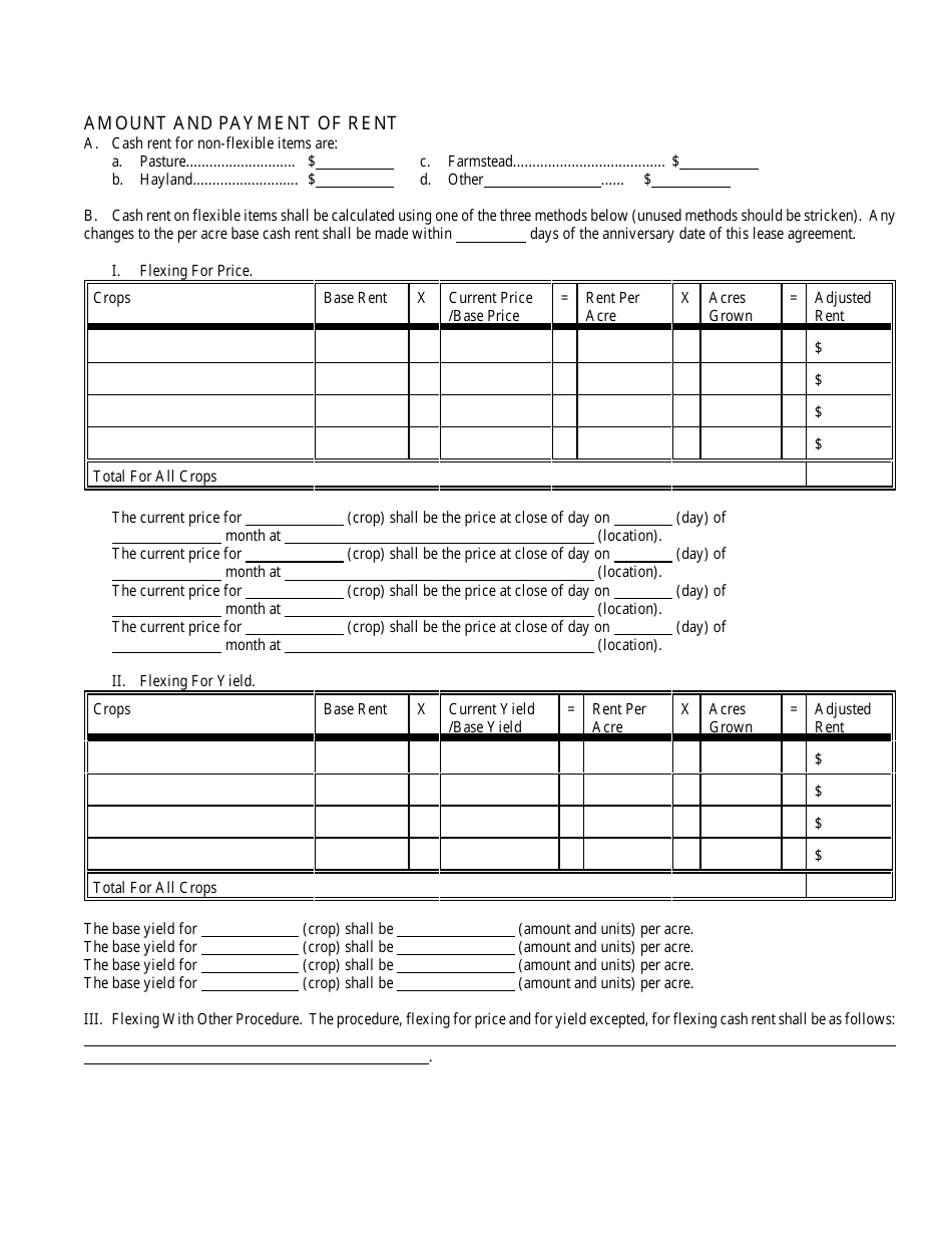 Flexible-Cash Crop Lease Agreement Template, Page 5