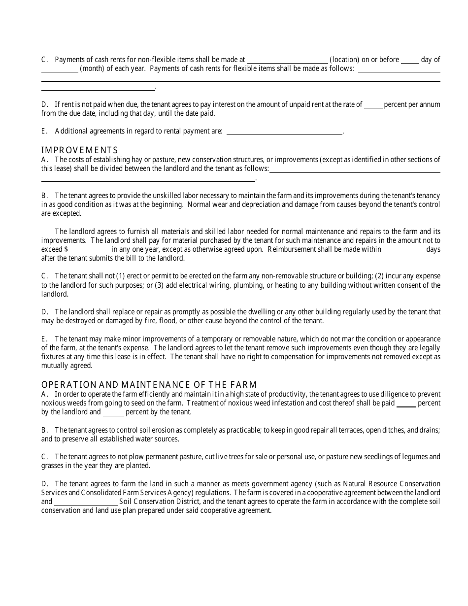Flexible-Cash Crop Lease Agreement Template, Page 6