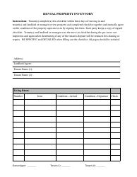 Rental Property Inventory Checklist Template - Lines and Table