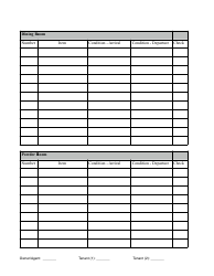 Rental Property Inventory Checklist Template - Lines and Table, Page 2
