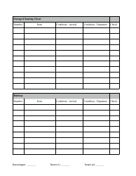 Rental Property Inventory Checklist Template - Lines and Table, Page 4