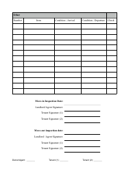Rental Property Inventory Checklist Template - Lines and Table, Page 7