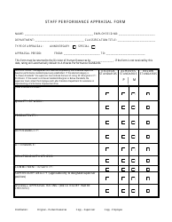 Document preview: Staff Performance Appraisal Form