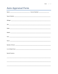 Document preview: Auto Appraisal Form
