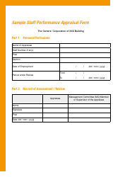 Sample Staff Performance Appraisal Form
