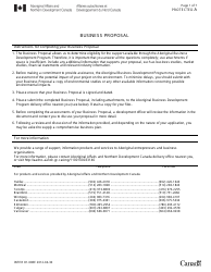 Form 81-008E &quot;Business Proposal Form&quot; - Canada