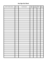 &quot;Key Sign-Out Sheet Template&quot;