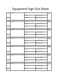 Document preview: Equipment Sign-Out Sheet Template