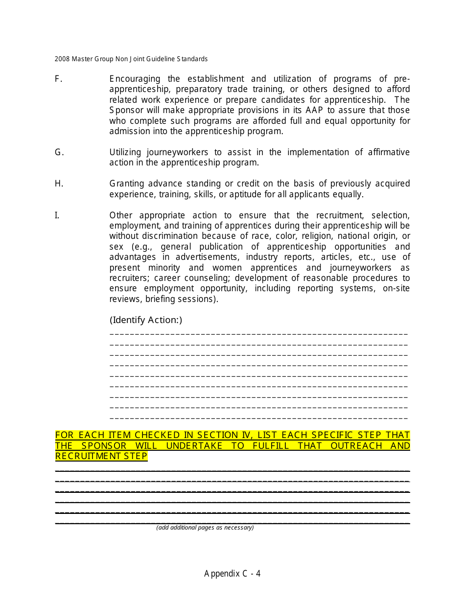 Sample Affirmative Action Plan Template, Page 4