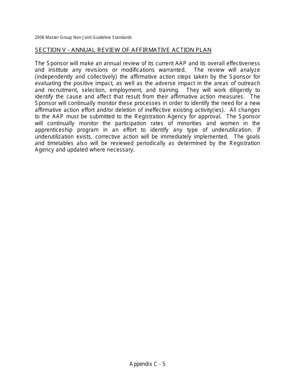 Sample Affirmative Action Plan Template, Page 5