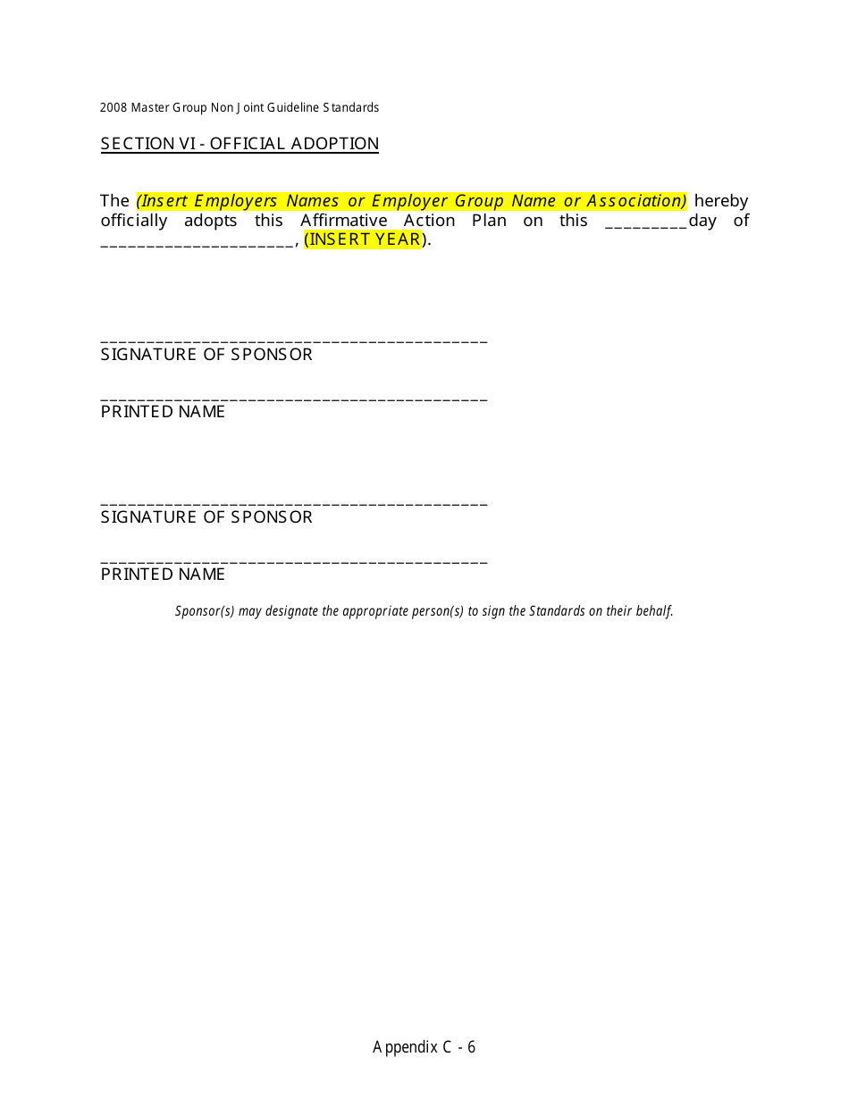 Sample Affirmative Action Plan Template, Page 6