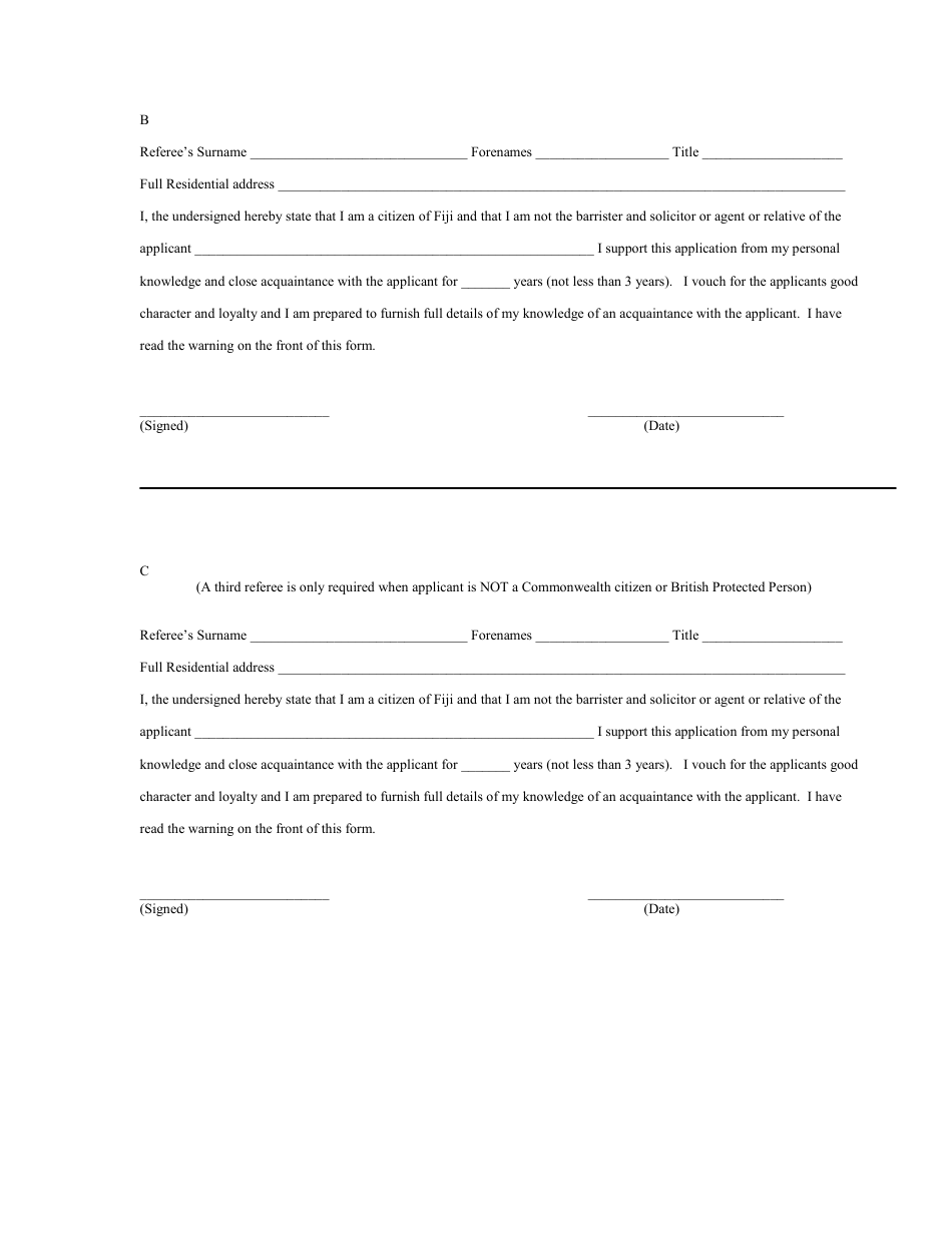 Fiji Application for Citizenship of Fiji - Fill Out, Sign Online and ...