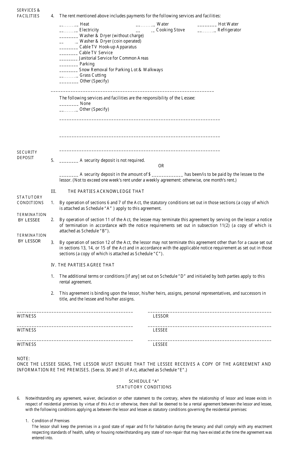 Standard Form of Rental Agreement - Fill Out, Sign Online and Download ...