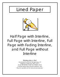 Document preview: Lined Paper Templates: Half Page With Interline, Full Page With Interline, Full Page With Fading Interline, and Full Page Without Interline