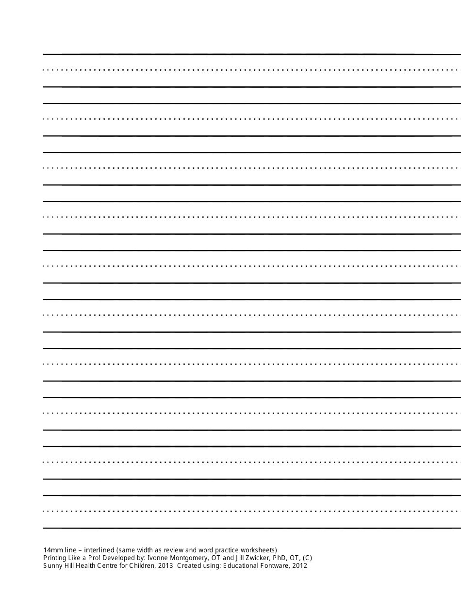 Lined Paper Templates: Half Page With Interline, Full Page With Interline, Full Page With Fading Interline, and Full Page Without Interline, Page 5