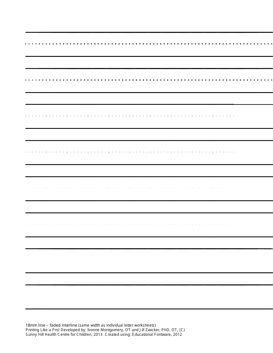 Lined Paper Templates: Half Page With Interline, Full Page With Interline, Full Page With Fading Interline, and Full Page Without Interline, Page 6