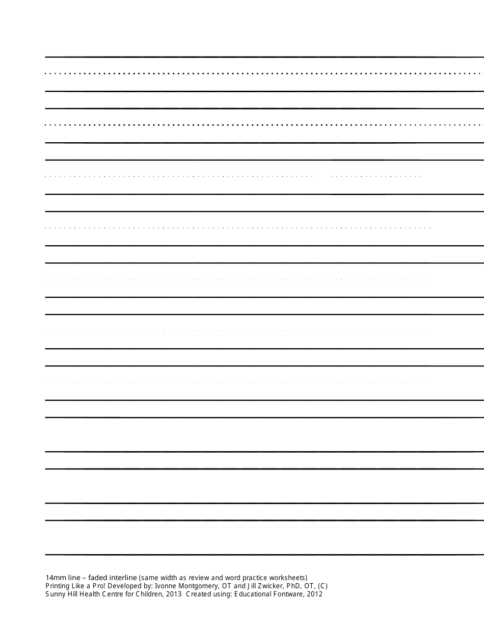 Lined Paper Templates: Half Page With Interline, Full Page With Interline, Full Page With Fading Interline, and Full Page Without Interline, Page 7