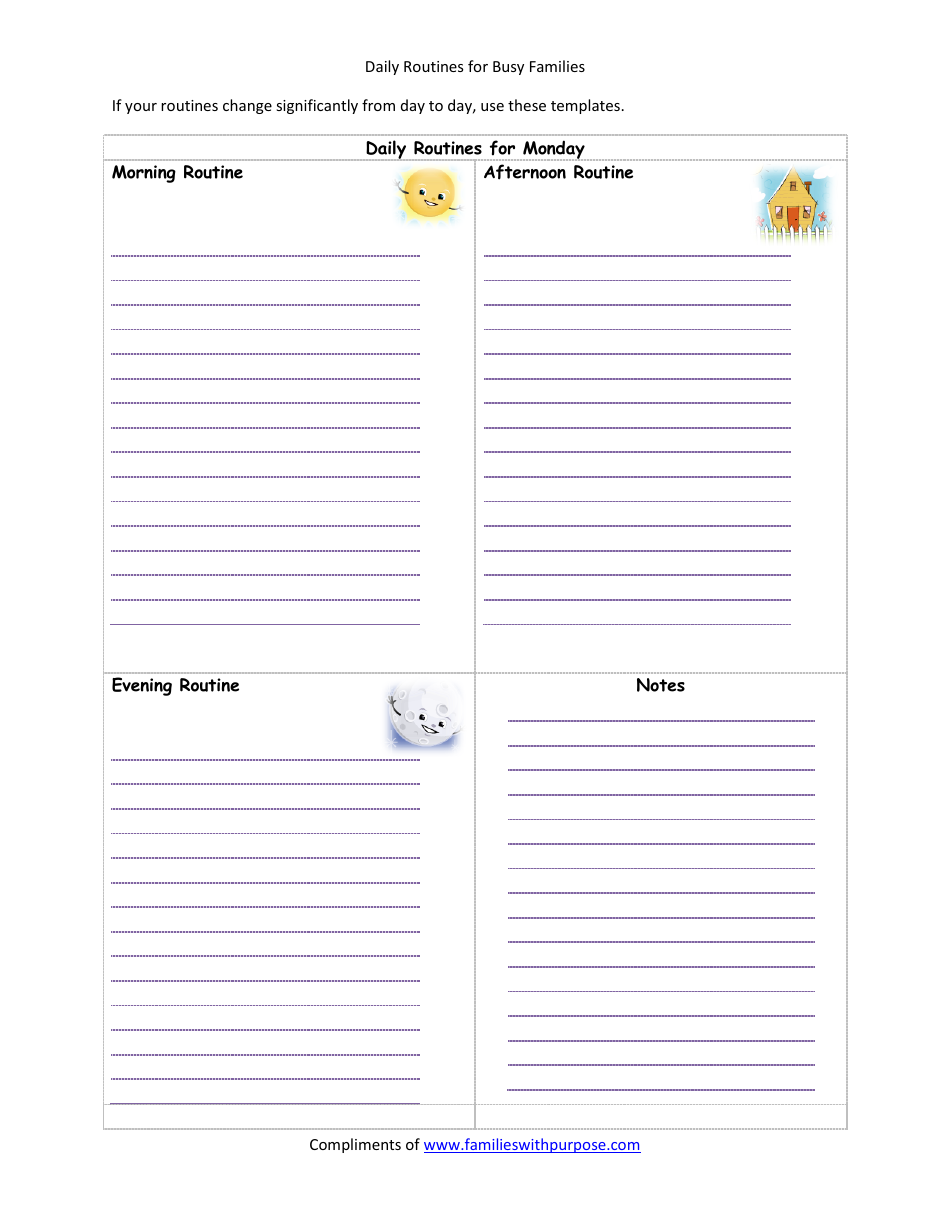 Daily Routines for Busy Families Template, Page 3