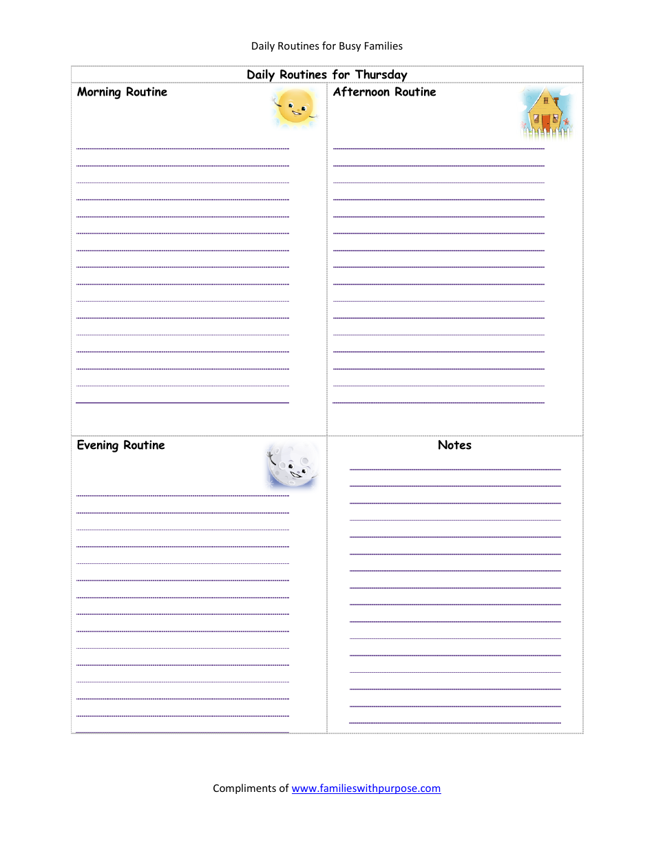Daily Routines for Busy Families Template, Page 6