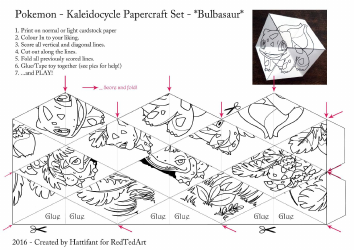 &quot;Bulbasaur Kaleidocycle Papercraft Set&quot;