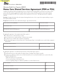 Document preview: Form DHS-5899-ENG Home Care Shared Services Agreement (Pdn or Pca) - Minnesota