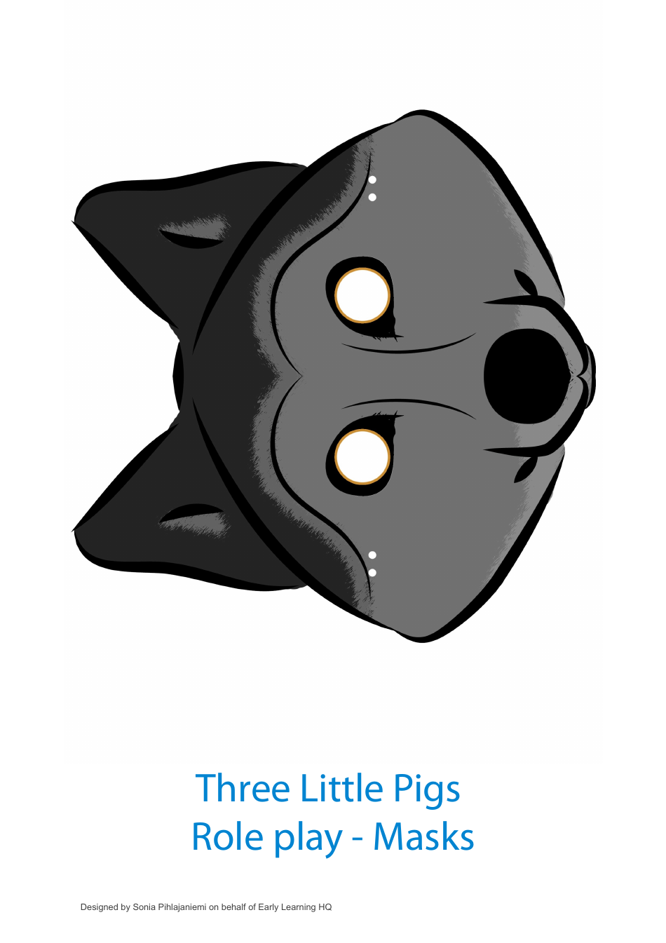 Wolf and Pig Mask Templates - Template Roller