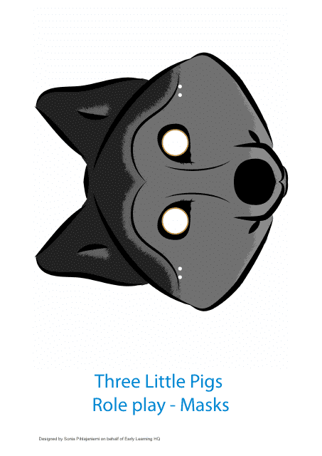 &quot;Wolf and Pig Mask Templates&quot; Download Pdf