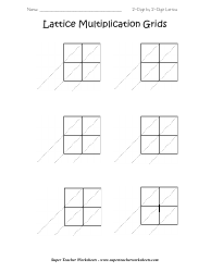 Document preview: 2-digit by 2-digit Lattice Multiplication Grids Template