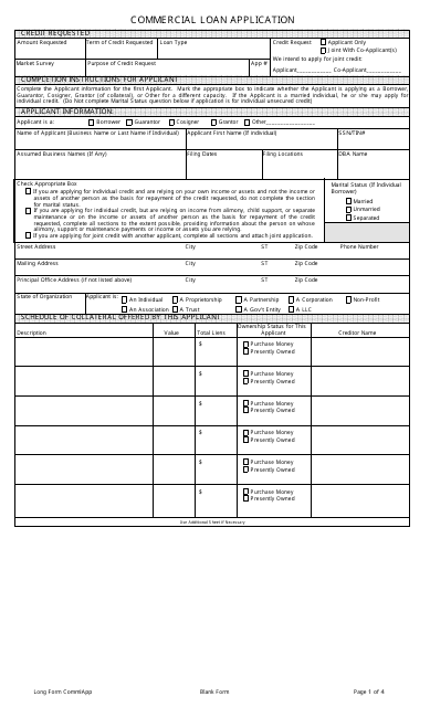 Commercial Loan Application Form Download Pdf