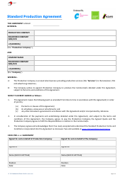 Standard Production Agreement Template - the Communications Council - Australia